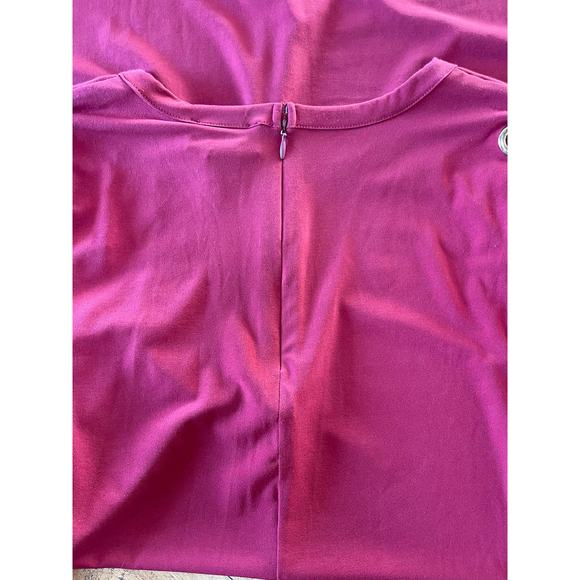 Womens Carmen Marc Valvo Brick Red Long Sleeve Slinky‎ Soft Grommet Dress Small - Picture 7 of 7